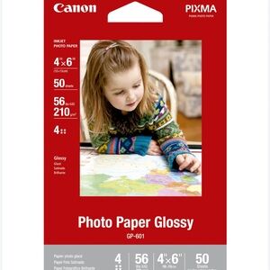 NWT Canon 4 x 6 Inches Photo Paper Glossy, 50 Sheets (8649B001)